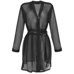 Aisha Doorzichtige Kimono Van Kant - Zwart -Verzorging Winkel Aisha Doorzichtige Kimono van Kant Zwart 3