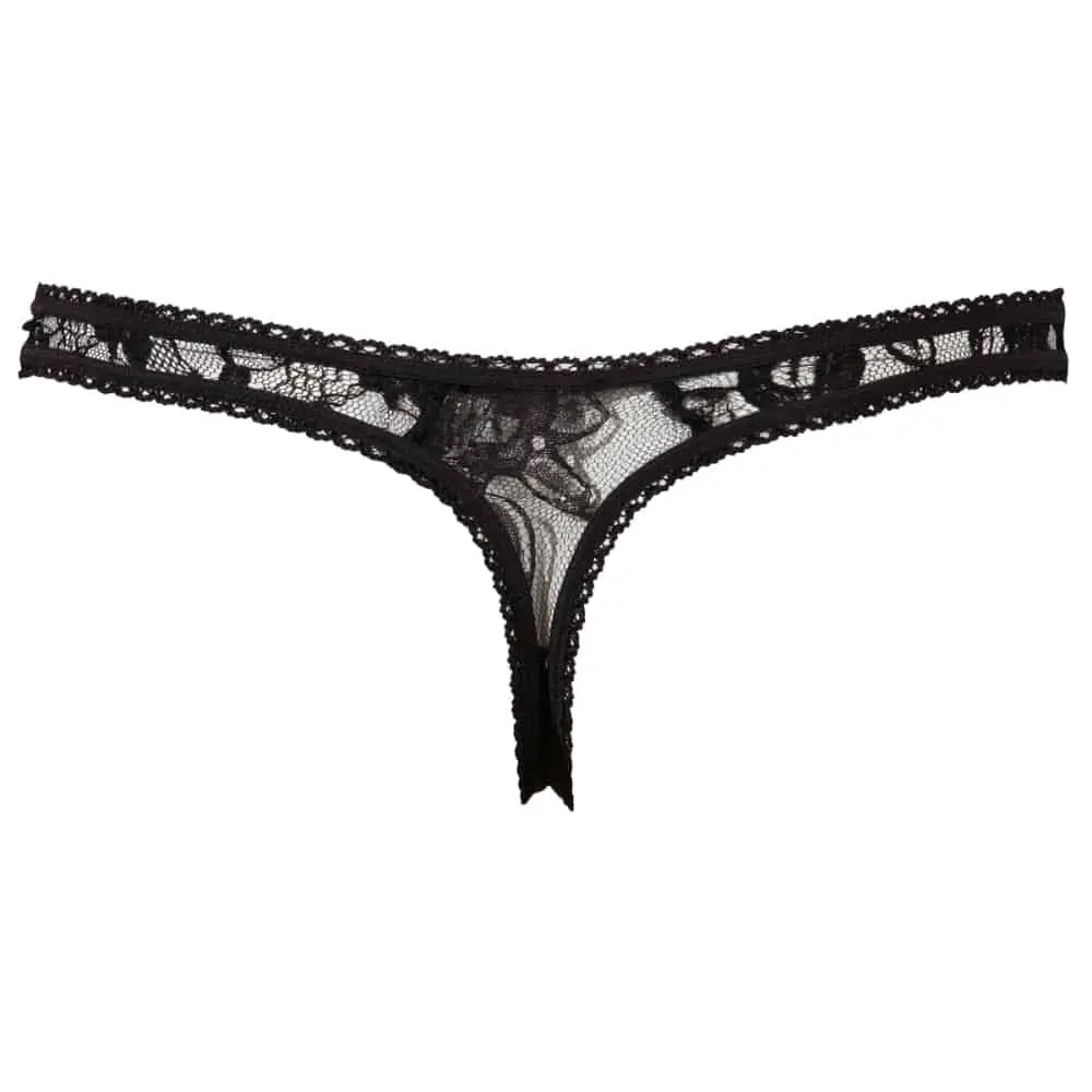 Ashley Sexy String Met Open Kruis - Zwart 2 Ashley Sexy String Met Open Kruis - Zwart - Afbeelding 2