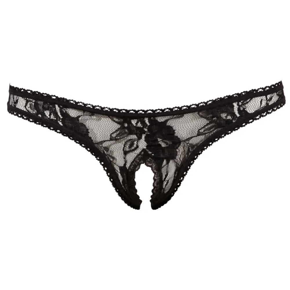 Ashley Sexy String Met Open Kruis - Zwart 1 Ashley Sexy String Met Open Kruis - Zwart