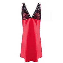 Debbie Slipdress Van Satijn En Kant - Rood 6 Debbie Slipdress Van Satijn En Kant - Rood -Verzorging Winkel Debbie Slipdress van Satijn en Kant Rood 3