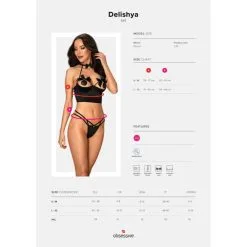 Delishya Lingerie Set Met BH Met Open Cups En String - Zwart -Verzorging Winkel Delishya Lingerie Set met BH met Open Cups en String Zwart 3