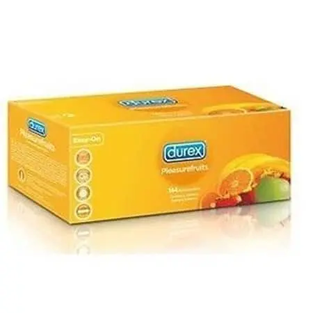 Durex Condooms Pleasurefruits Voordeelverpakking 144st. 1 Durex Condooms Pleasurefruits Voordeelverpakking 144st.