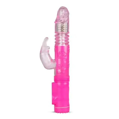 EasyToys Stotende Rabbit Vibrator - Roze 3 EasyToys Stotende Rabbit Vibrator - Roze - Afbeelding 3