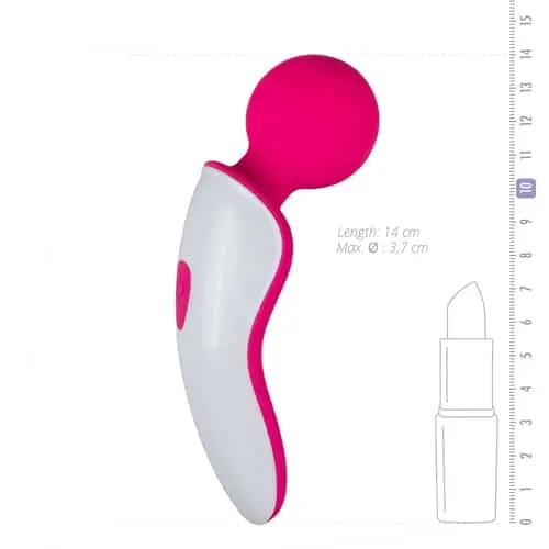Easytoys Mini Wand Massager - Roze-Wit 2 Easytoys Mini Wand Massager - Roze-Wit - Afbeelding 2