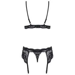Eva Kanten Jarretel Lingerie Setje - Zwart -Verzorging Winkel Eva Kanten Jarretel Lingerie Setje Zwart 4