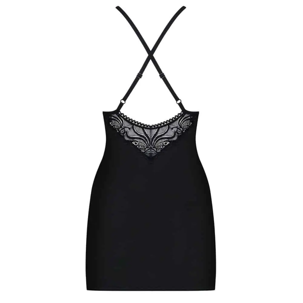 Helen Sexy Doorschijnende Slipdress Met Kant - Zwart 4 Helen Sexy Doorschijnende Slipdress Met Kant - Zwart - Afbeelding 4