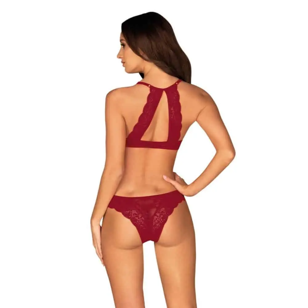 Ivetta Kanten BH Set - Rood 2 Ivetta Kanten BH Set - Rood - Afbeelding 2
