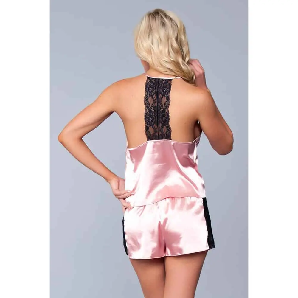 Jasmina Shortama Dames Met Kant - Roze 3 Jasmina Shortama Dames Met Kant - Roze - Afbeelding 3