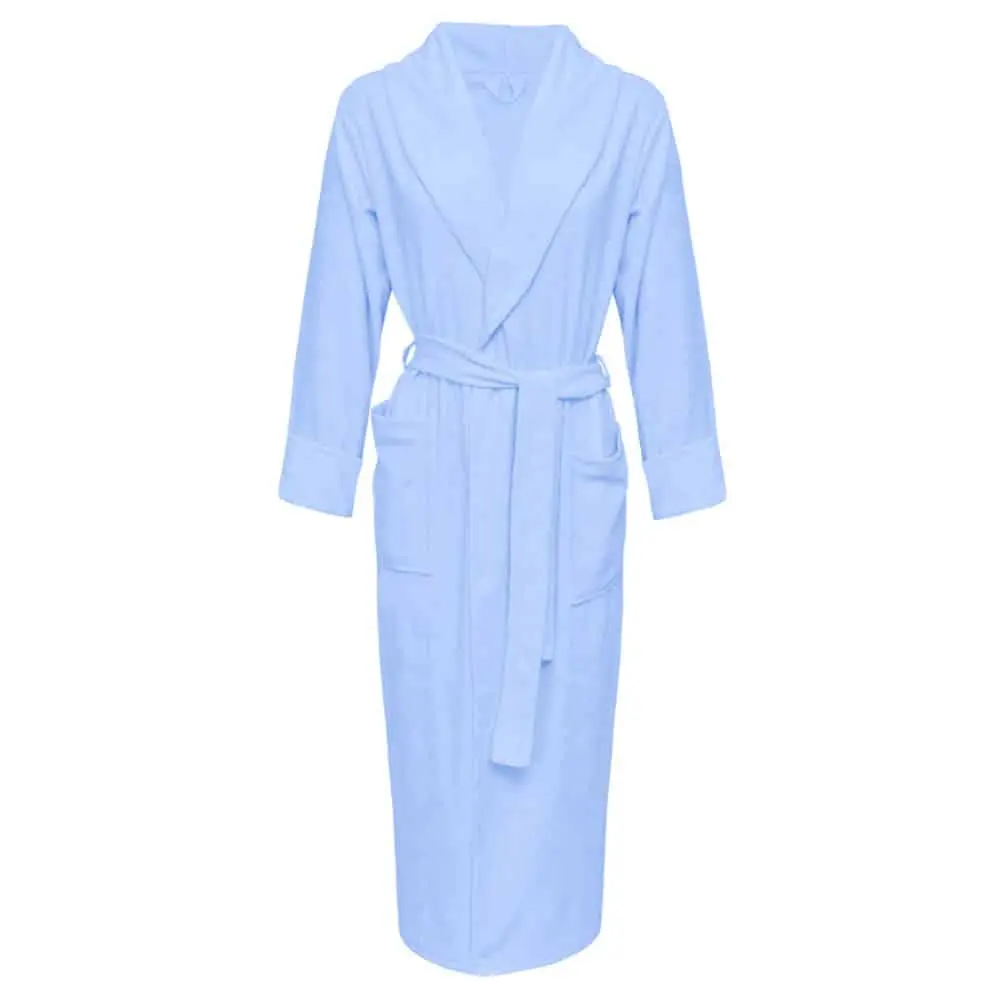 Laura Lange Badstof Badjas Dames - Lichtblauw 2 Laura Lange Badstof Badjas Dames - Lichtblauw - Afbeelding 2