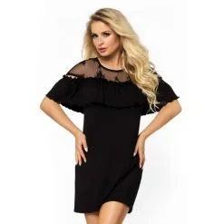 Nastia Jurkje Met Hals Van Kant - Zwart